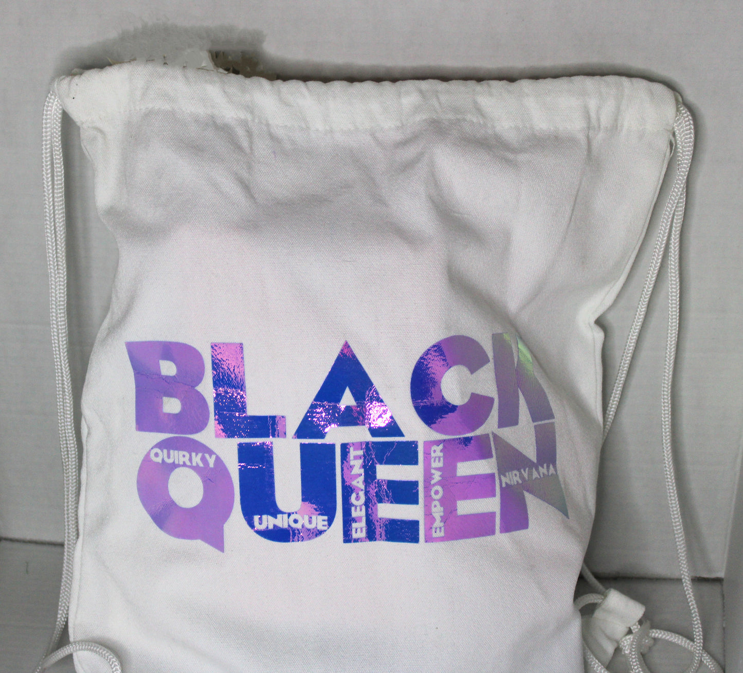 Black Queen Drawstring Bag