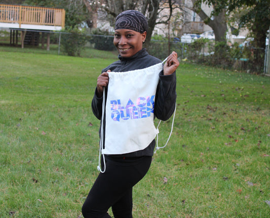 Black Queen Drawstring Bag