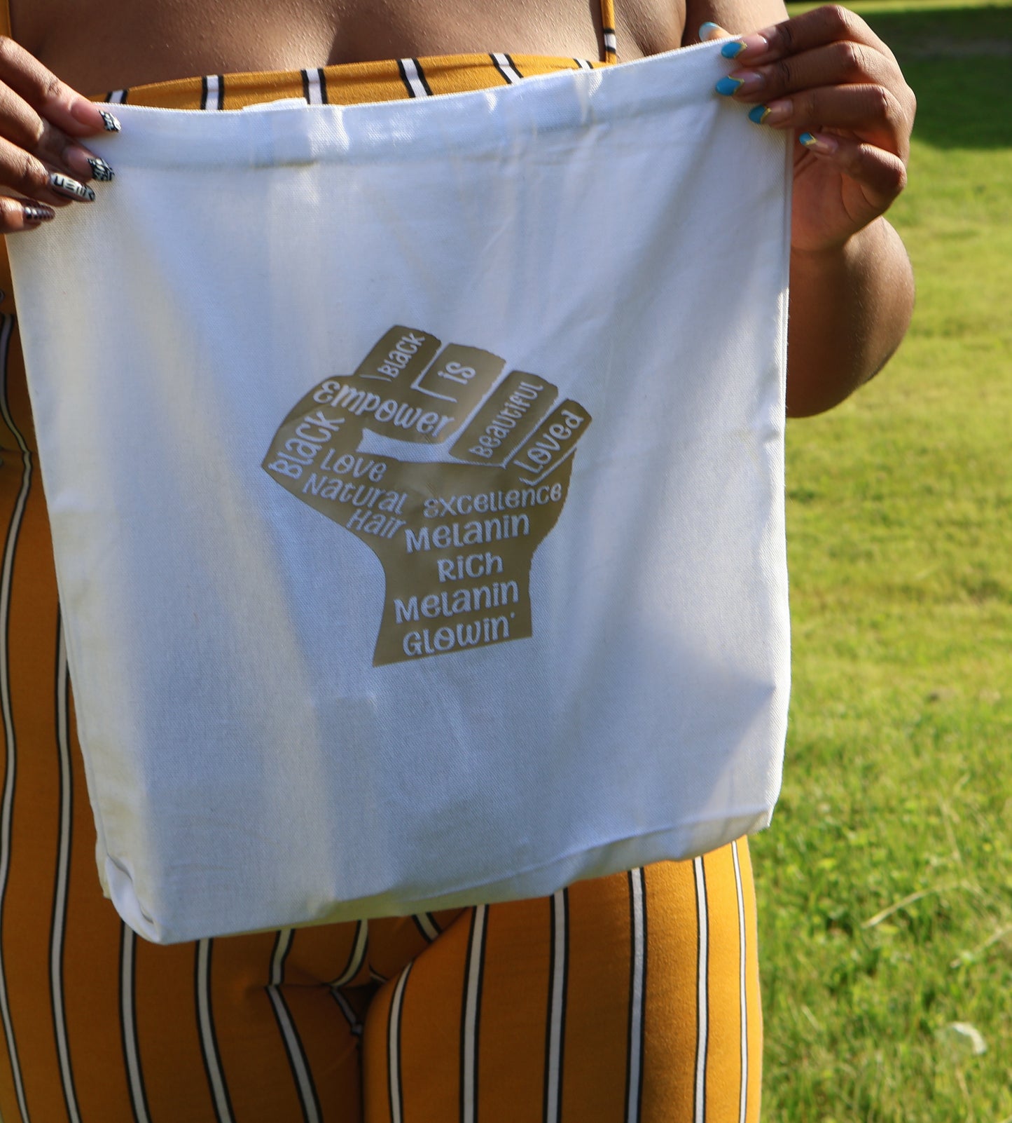 Melanin Affirmations Fist Tote Bag