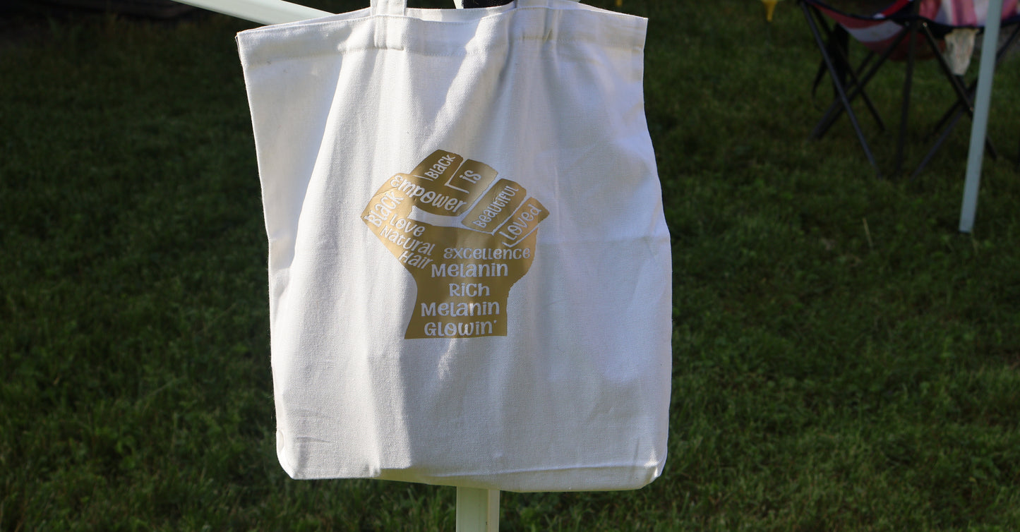 Melanin Affirmations Fist Tote Bag