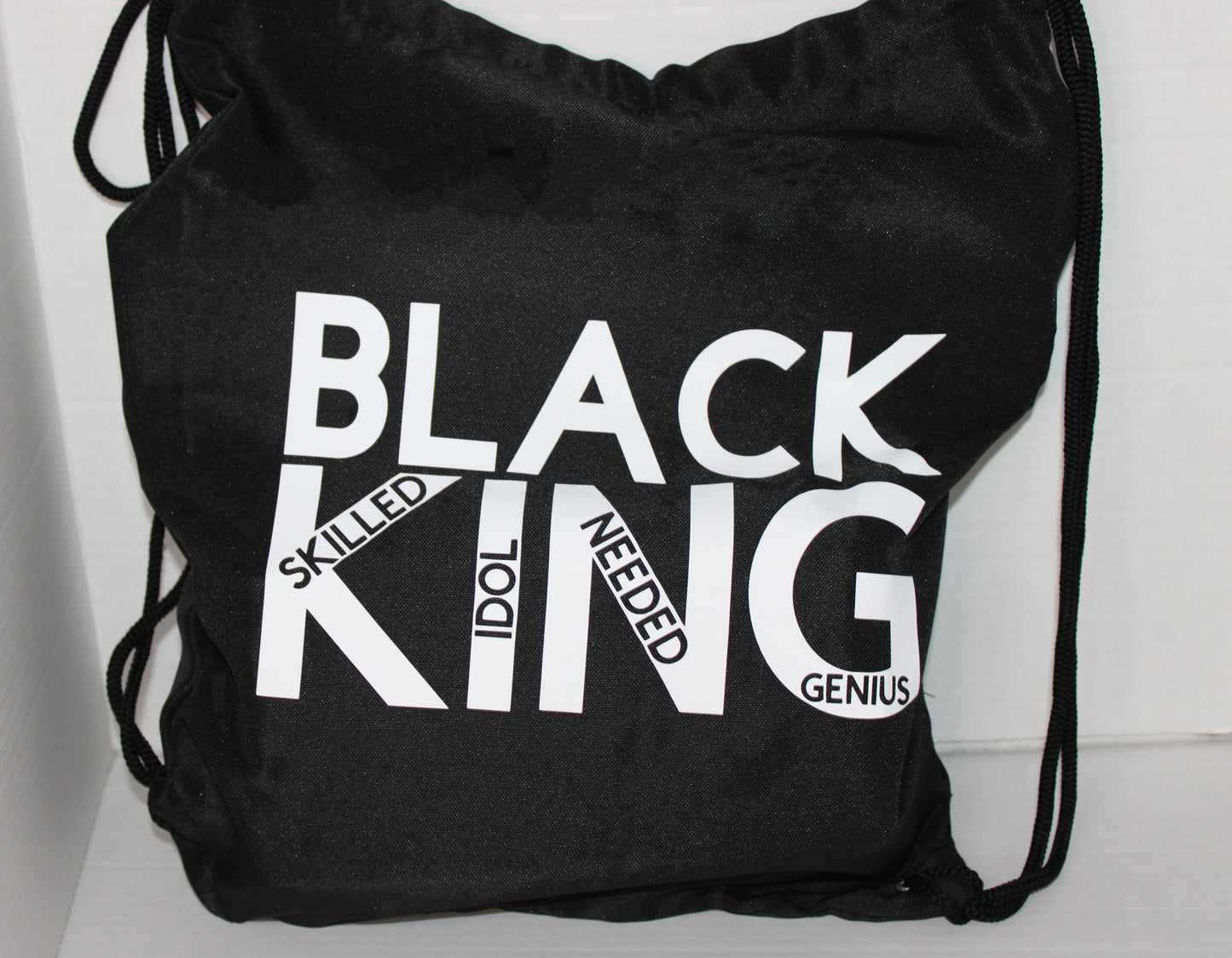 Black King Drawstring Bag